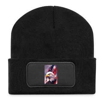 Bald Eagel - Patriotic - Recycled Patch Beanie - black - Front