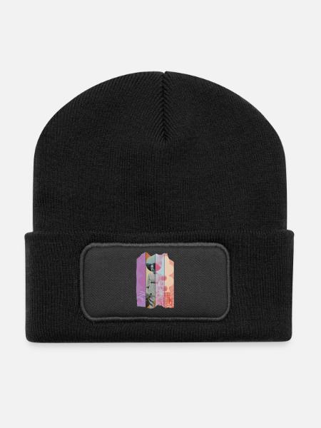 Shades of colors - Recycled Patch Beanie - black