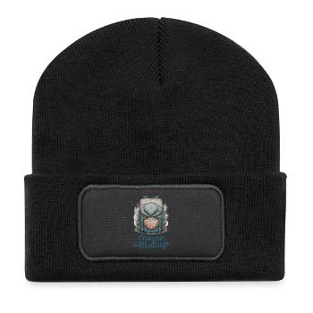 Camino de Santiago, pèlerin, chemin de Compostelle - Beanie recyclé à patch - noir - Devant