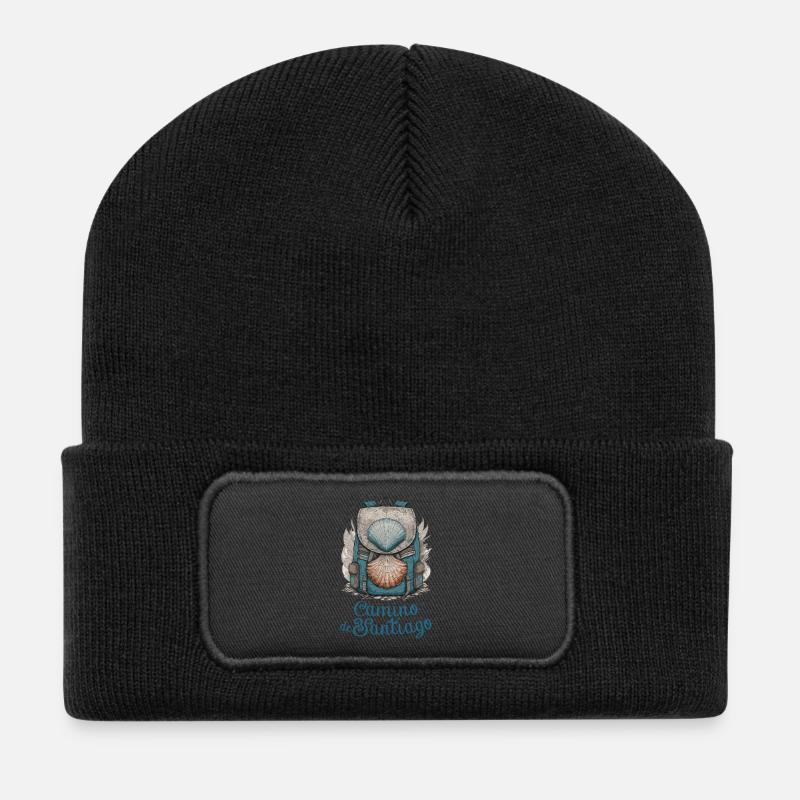 Jakobsweg, Pilger, Jakobsweg - Recycelte Patch Beanie - Schwarz