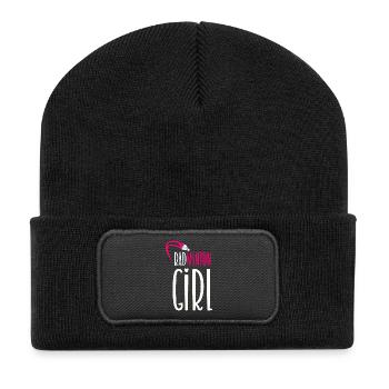 Badminton Mädchen - Recycelte Patch Beanie - Schwarz - Vorne