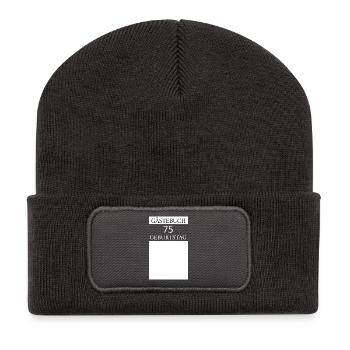Guestbook 75th Birthday Signature T-shirt - Recycled Patch Beanie - dark grey - Front