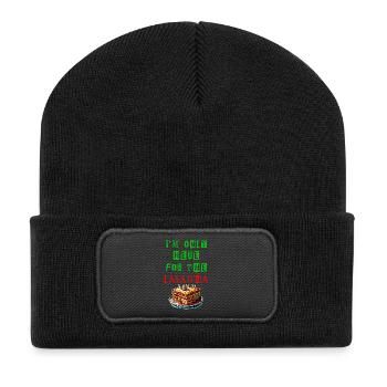 I'm just here for the lasagna - Recycled Patch Beanie - black - Front