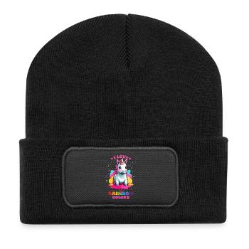 Licorne mignonne - Beanie recyclé à patch - noir - Devant