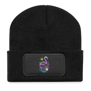 Flamingo Pineapple Fruits - Recycled Patch Beanie - black - Front