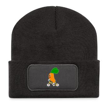 Karotte Fahrrad - Recycelte Patch Beanie - Dunkelgrau - Vorne
