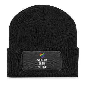 Mois de la fierté LGBT - L’égalité ne fait de mal à personne - Beanie recyclé à patch - noir - Devant