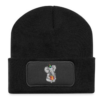 Elephant Birthday Parthut - Recycled Patch Beanie - black - Front