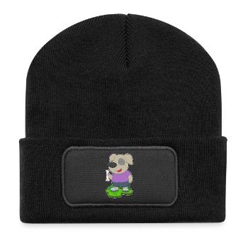Os de chien - Beanie recyclé à patch - noir - Devant