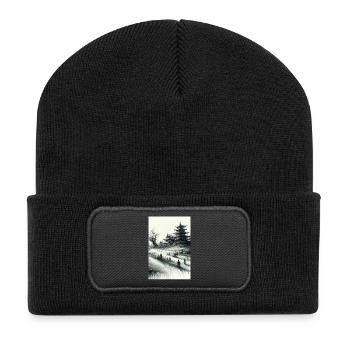 Serene Samurai Temple in Enchanting Japan - Recycled Patch Beanie - black - Front