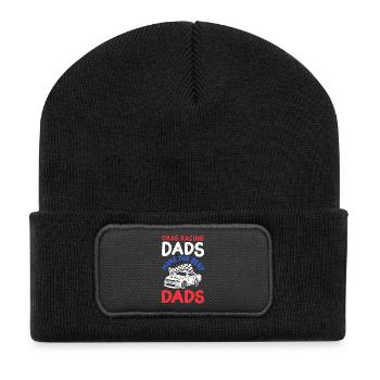 Drag Racing Papa Vatertag - Recycelte Patch Beanie - Schwarz - Vorne