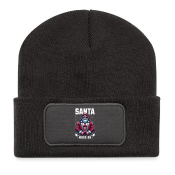 Santa Mode On - Recycelte Patch Beanie - Dunkelgrau - Vorne