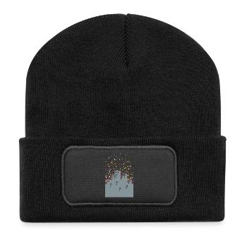 Zuhause daheim - Recycelte Patch Beanie - Schwarz - Vorne