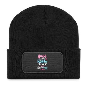 Mittagessen Schule Cafeteria Crew - Recycelte Patch Beanie - Schwarz - Vorne