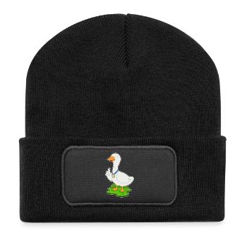 Médaille du canard - Beanie recyclé à patch - noir - Devant