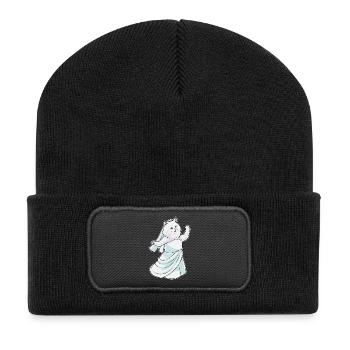 Persian Cat Bridal Wedding Dress Wedding - Recycled Patch Beanie - black - Front