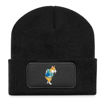 Corgi Bowling Bowlingkugel - Recycelte Patch Beanie - Schwarz - Vorne
