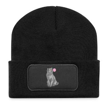 British Shorthair Chewing Gum - Recycled Patch Beanie - black - Front