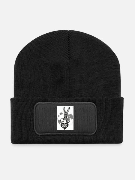Humanisme - Beanie recyclé à patch - noir