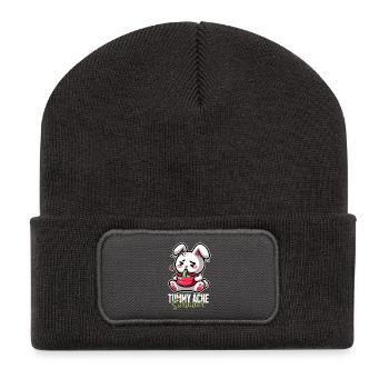 Survivant du mal de ventre - Conception de lapin drôle - Beanie recyclé à patch - charbon - Devant