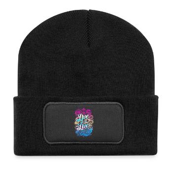 Live and Let Live - Vivre et laisser Vivre - Recycled Patch Beanie - black - Front