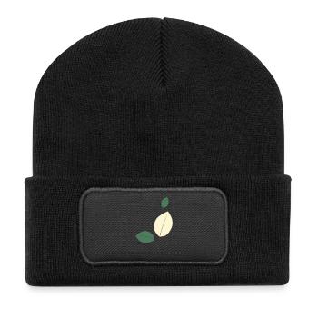 Nature minimaliste de l’étude des feuilles - Beanie recyclé à patch - noir - Devant