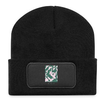 Fly High, Bird – Elegant Bird Design - Recycled Patch Beanie - black - Front