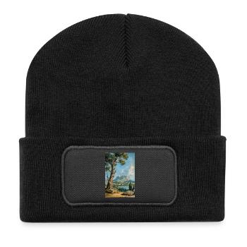 Poster Illustration Paysage de Nature - Beanie recyclé à patch - noir - Devant