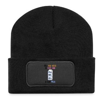 We need Love and Milk Comicstyle 2 - Recycled Patch Beanie - black - Front