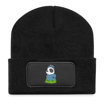 Costume de mariage Panda Groom - Beanie recyclé à patch - noir - Devant