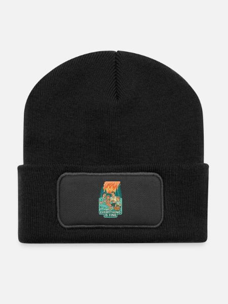 Climate Crisis & Ignorance - Recycled Patch Beanie - black