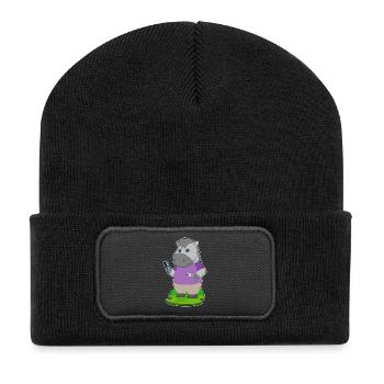 Cheval coiffeur Ciseaux Peigne - Beanie recyclé à patch - noir - Devant