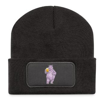 Hippo Beer - Recycled Patch Beanie - dark grey - Front