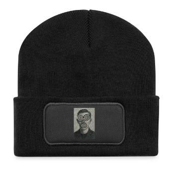Gesicht optische Täuschung - Recycelte Patch Beanie - Schwarz - Vorne