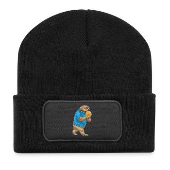 Sloth Bowling Bowling Ball - Recycled Patch Beanie - black - Front