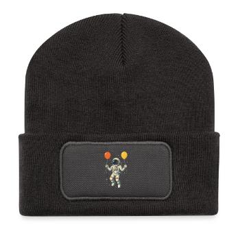 Astronaute avec des ballons colorés - Beanie recyclé à patch - charbon - Devant