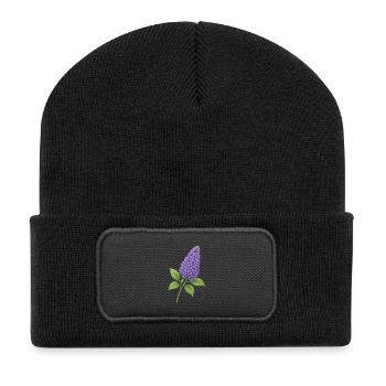 Fleur de lilas – splendeur printanière délicate - Beanie recyclé à patch - noir - Devant