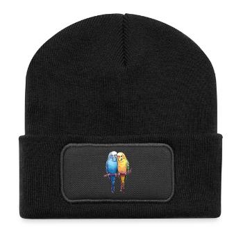 PerruchePaire de perruches - Beanie recyclé à patch - noir - Devant