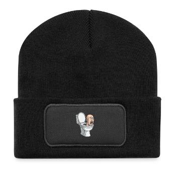 Toilet Head Meme – Viral Parody Design - Recycled Patch Beanie - black - Front