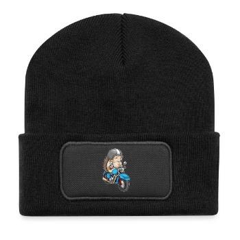 Moto hérisson - Beanie recyclé à patch - noir - Devant