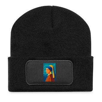 La Jeune Fille (en suspension) - Beanie recyclé à patch - noir - Devant