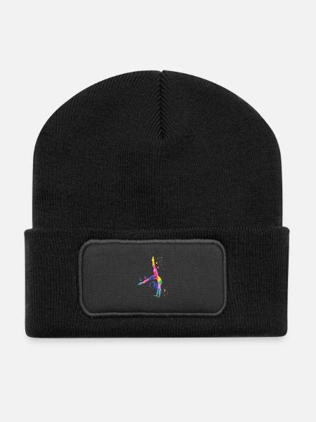 Gymnastik Bunt und Kraftvoll - Recycelte Patch Beanie - Schwarz