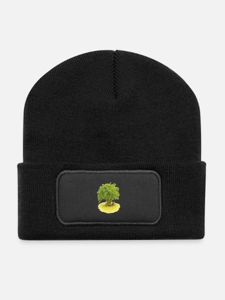 Baum des Lebens - Recycelte Patch Beanie - Schwarz