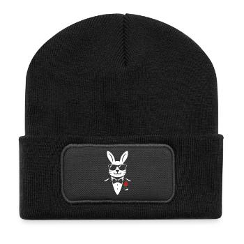 Lapin Gentlehop - Beanie recyclé à patch - noir - Devant