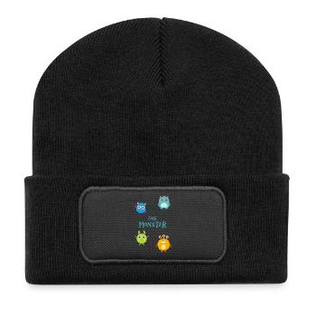 Petits monstres - Beanie recyclé à patch - noir - Devant
