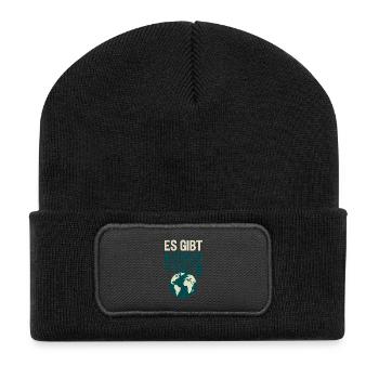 Es gibt keinen Planet B. - Recycelte Patch Beanie - Schwarz - Vorne