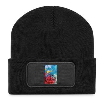 Vibrant Coral Reef Underwater World - Recycled Patch Beanie - black - Front