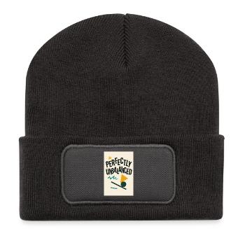 perfekt unausgeglichen - Recycelte Patch Beanie - Dunkelgrau - Vorne