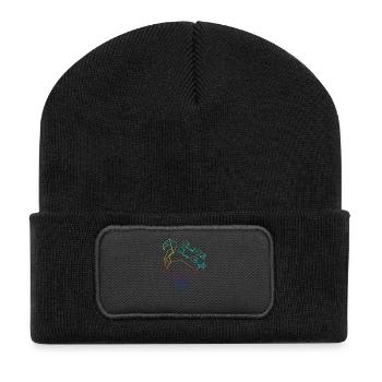 Stand Tall, Shine Bright - Recycelte Patch Beanie - Schwarz - Vorne