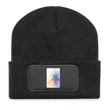 Watercolors Abstract, Watercolor Art Colored - Recycled Patch Beanie - dark grey - Front